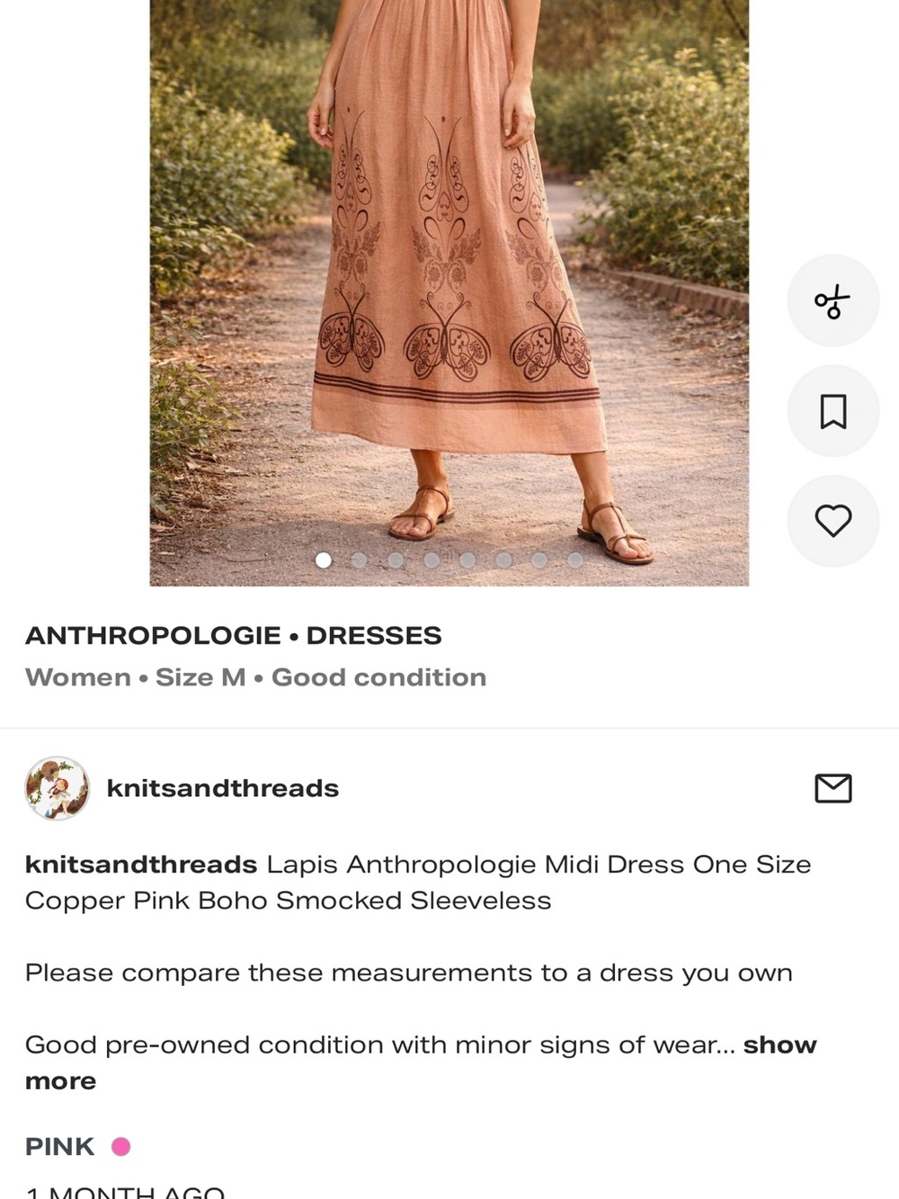 Lot of 2 Anthropologie lapis convertible smocked maxi skirts pre owned - Picture 5 of 8